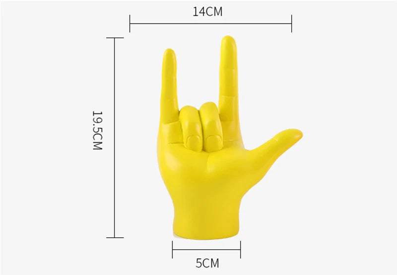 UHKA Modern Resin “Peace Sign” Hand Figurine – Minimal Home & Desk Decor