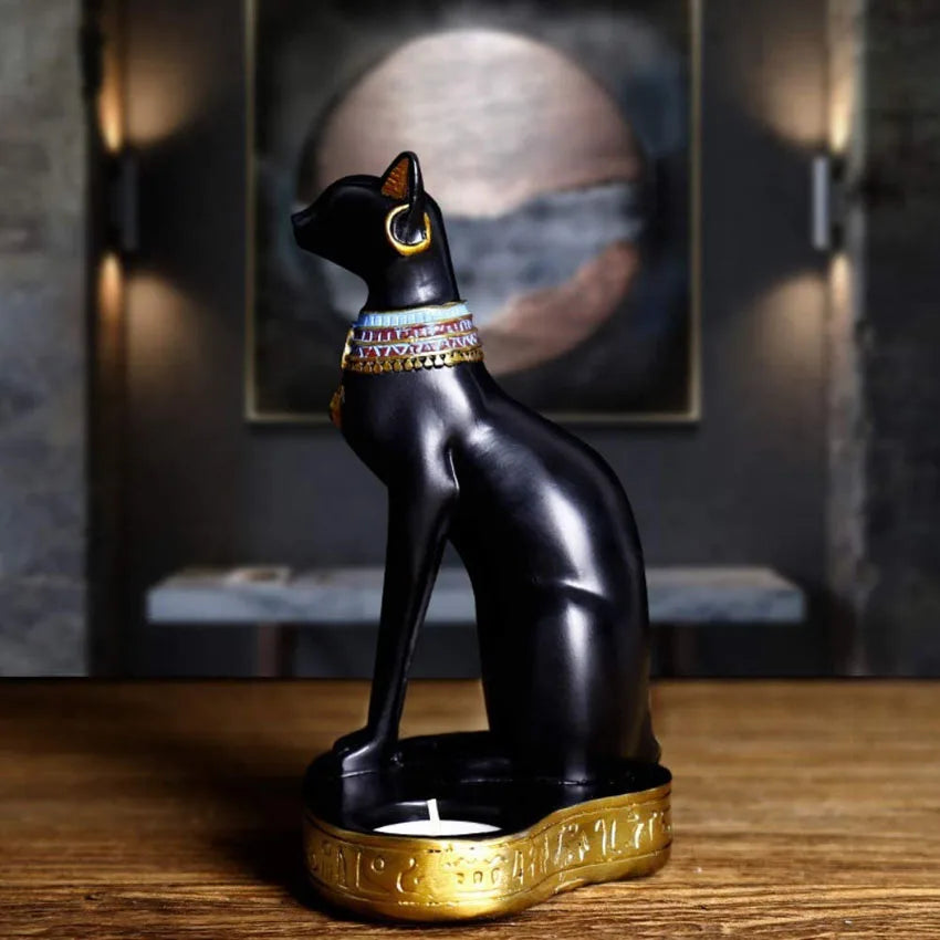 UHKA | Egyptian Cat Candle Holder – Sculptural Candle Object