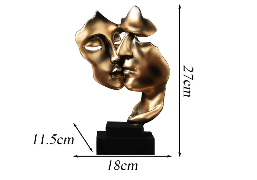 UHKA | Embracing Faces Sculpture – Twin-Face Bronze Art Object