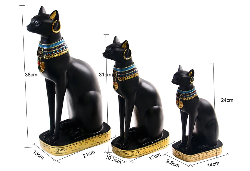 Egyptian Cat Resin Figurine – Modern Home Decor Sculpture, Interior Ornament