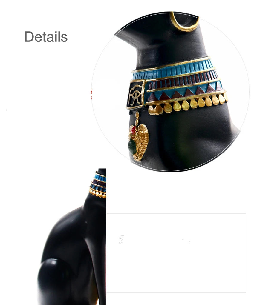 Egyptian Cat Resin Figurine – Modern Home Decor Sculpture, Interior Ornament