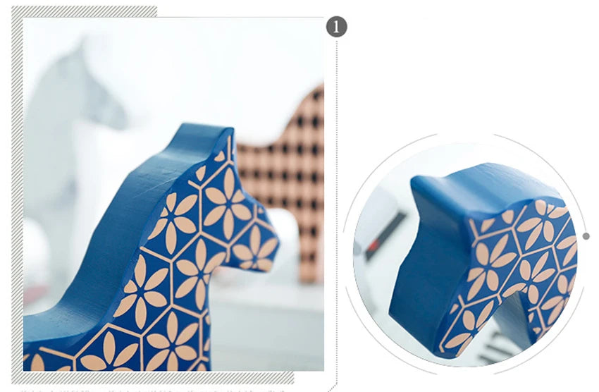 Wooden Horse Sculpture – Rustic Home Decor Statue, Interior Art Ornament