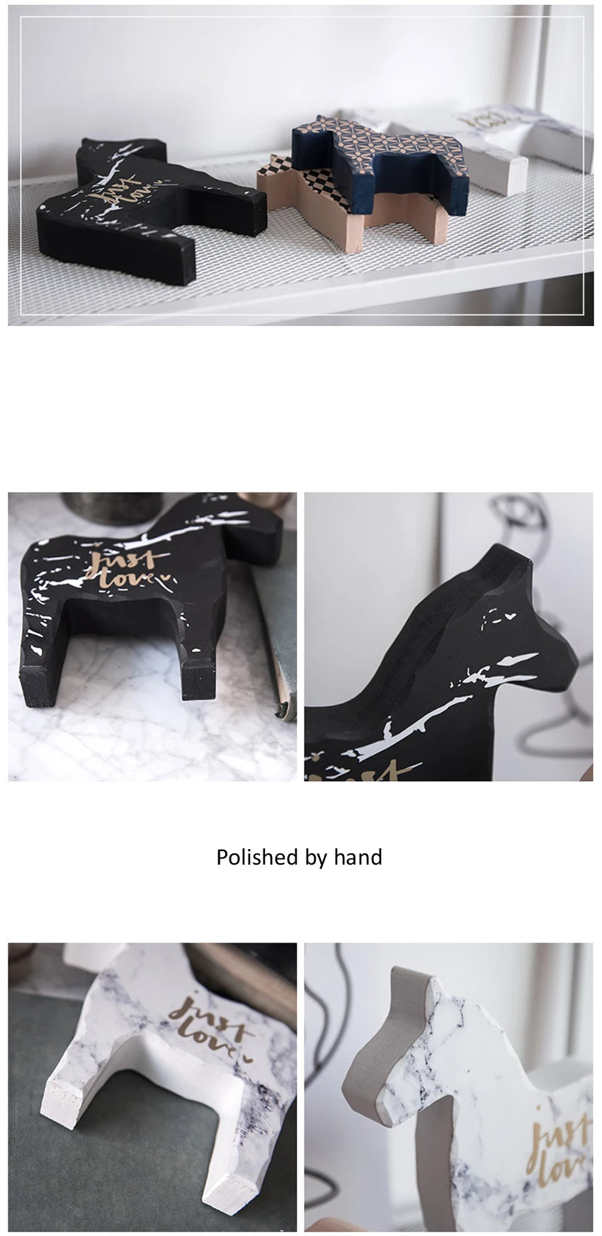 Wooden Horse Sculpture – Rustic Home Decor Statue, Interior Art Ornament