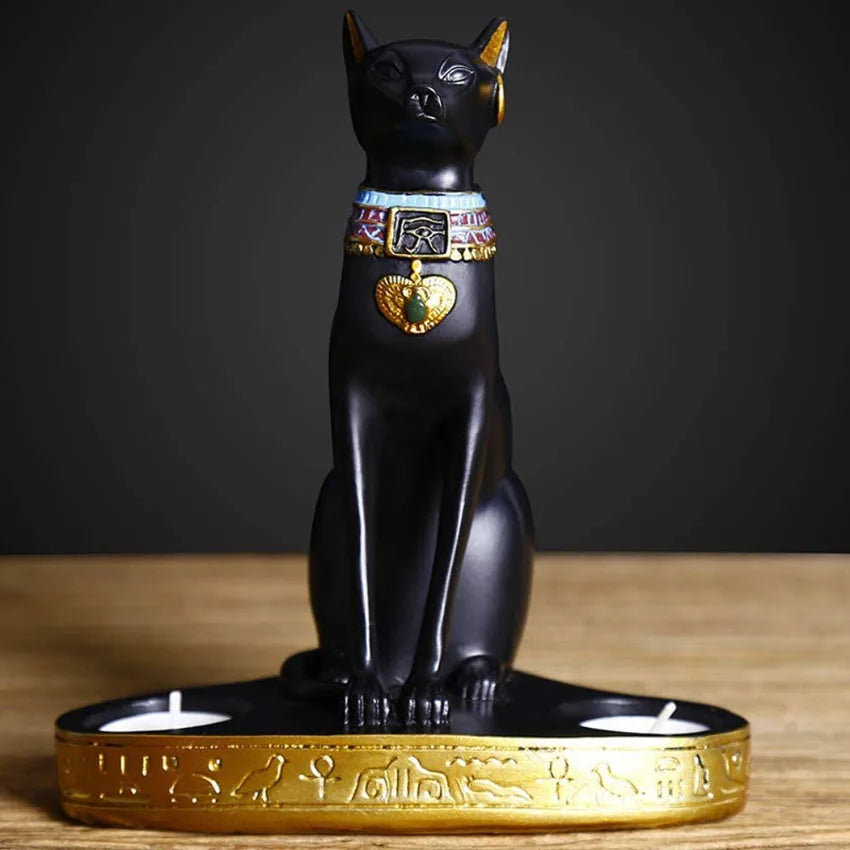 UHKA | Egyptian Cat Candle Holder – Sculptural Candle Object