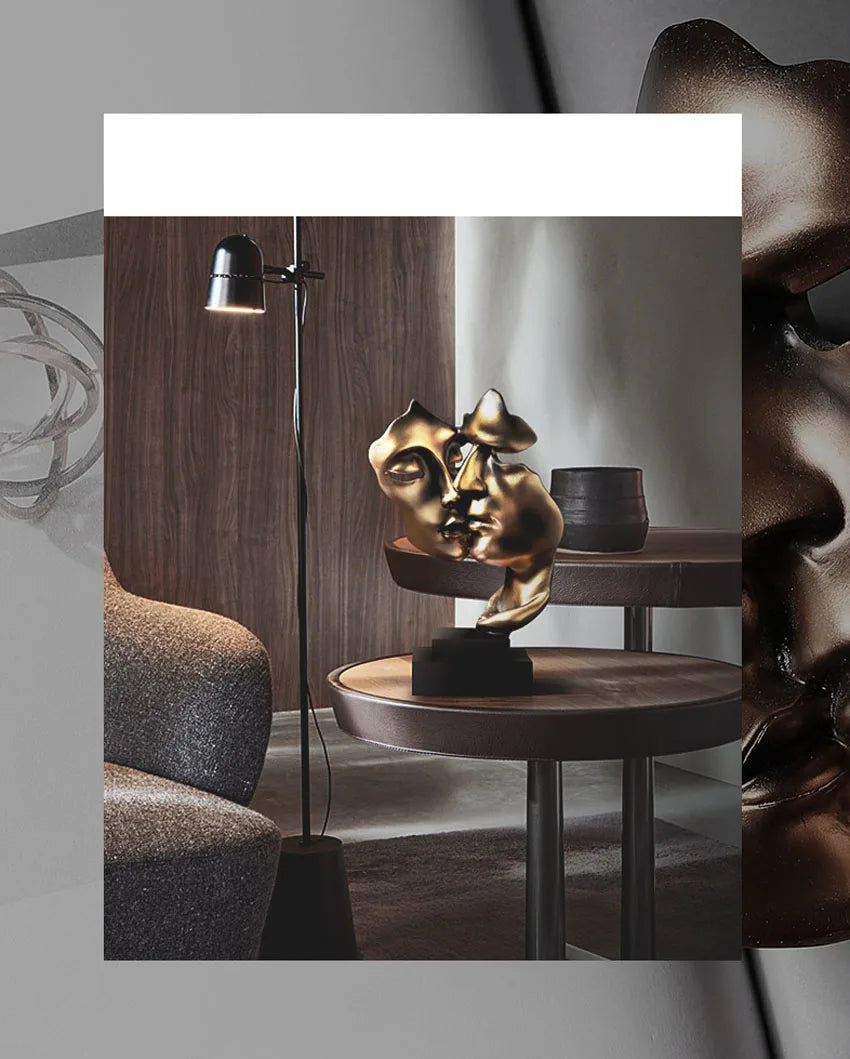 UHKA | Embracing Faces Sculpture – Twin-Face Bronze Art Object