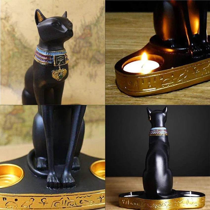 UHKA | Egyptian Cat Candle Holder – Sculptural Candle Object