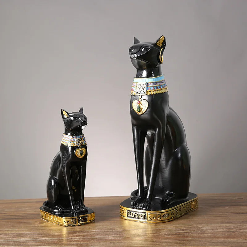 Egyptian Cat Resin Figurine – Modern Home Decor Sculpture, Interior Ornament