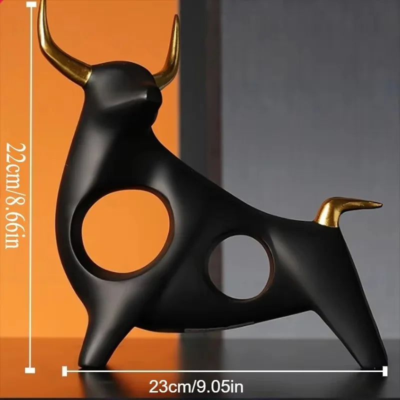 UHKA | Matte Bronze Bull Sculpture – Minimal Strength Object