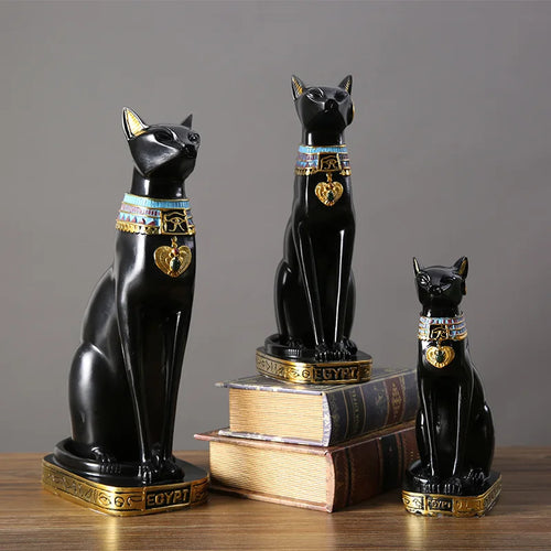 Egyptian Cat Resin Figurine – Modern Home Decor Sculpture, Interior Ornament