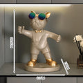 Matte Bulldog Wine Holder Figurine – Modern Resin Animal Ornament for Home Decor