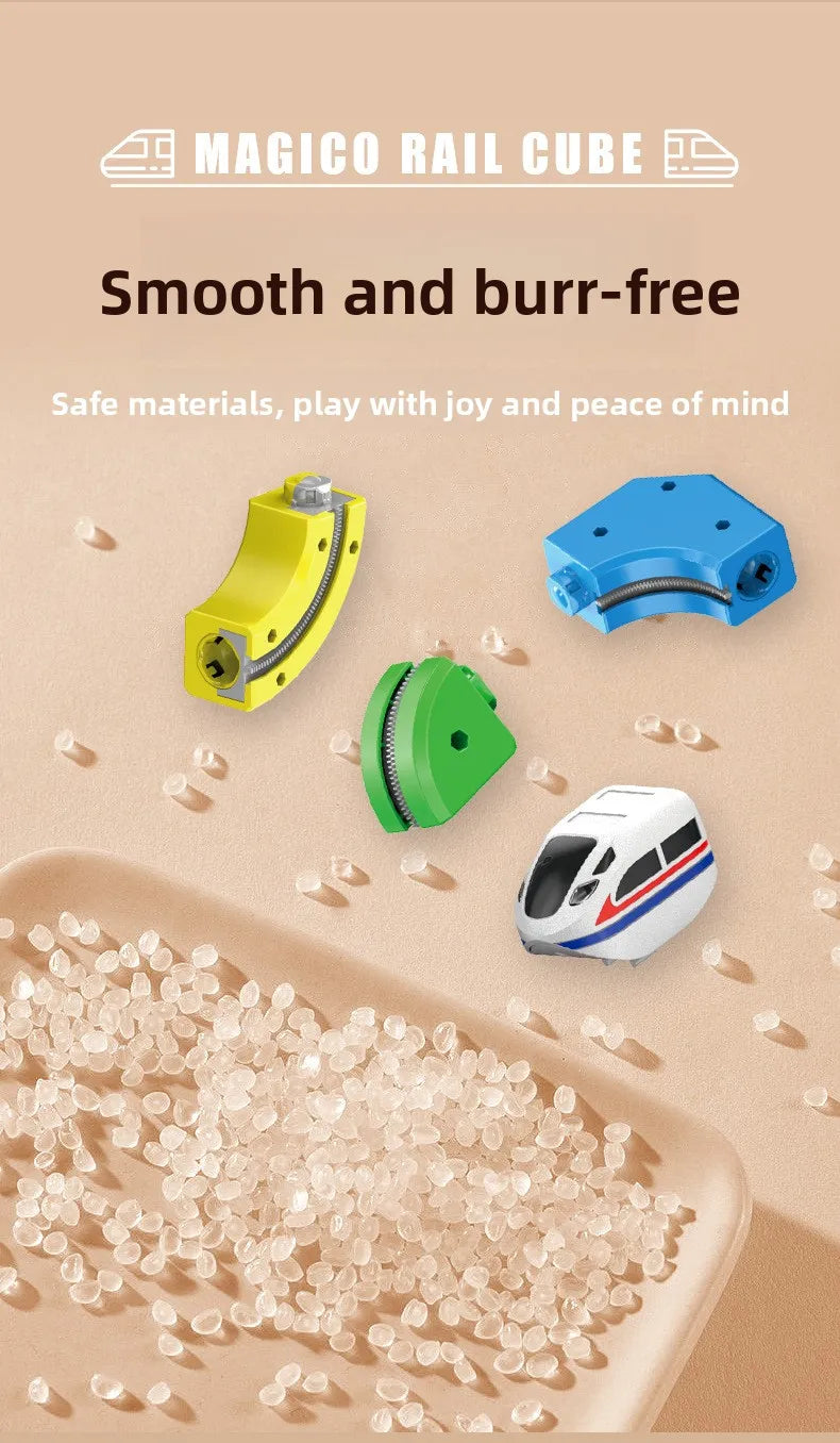 Children Magnetic Rail Car Cube Toys DIY Building Blocks Educational Toy Magical Track Train Construction Kids Christmas Gifts