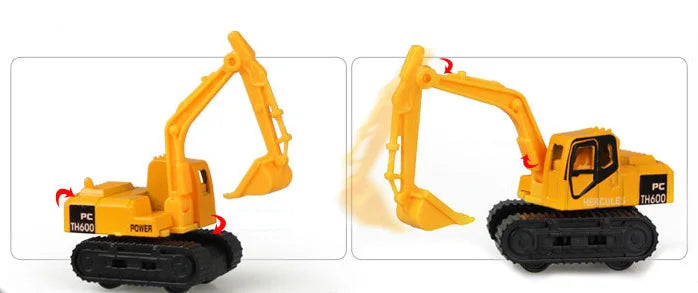 10 In 1 Construction Toys Truck Storage Die-cast Vehicle Transporter Car Set Excavator Dump Truck Digger Backhoe for Kids Gift