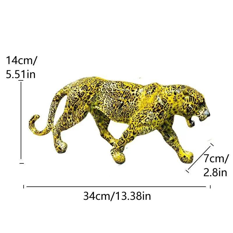 Leopard Resin Figurine – Modern Animal Decor Sculpture, Home & Office Ornament