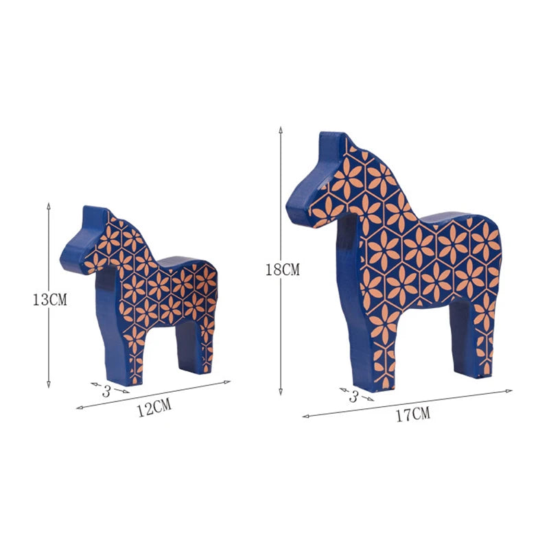 Wooden Horse Sculpture – Rustic Home Decor Statue, Interior Art Ornament