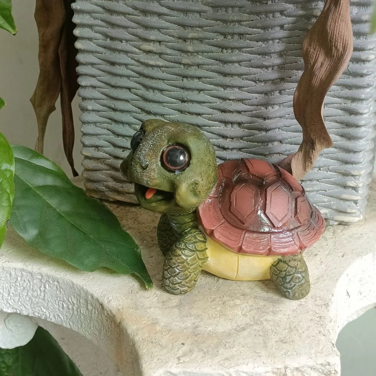 Cute Turtle Resin Figurine – Outdoor Garden Decor, Yard Lawn Ornament, Fish Tank Decoration, Mini Animal Statue