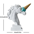 Ice-Cream Horn Horse Head Sculpture – Surreal Statement Object