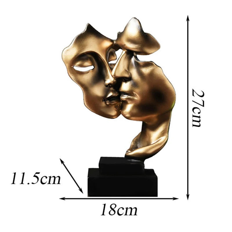 UHKA | Embracing Faces Sculpture – Twin-Face Bronze Art Object