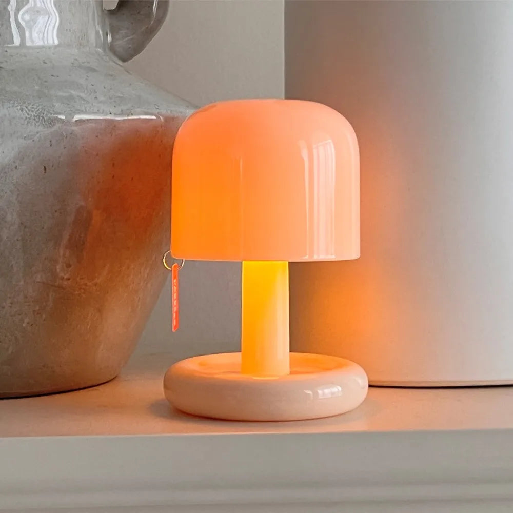Sunset Night Lamp Mini Desktop Creative USB Rechargeable Mushroom Style Led Night Light for Coffee Bar Home Decor Bedroom