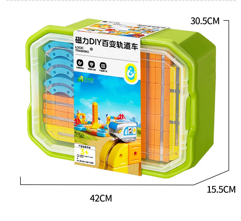 Hot Selling Magnetic Car Stem Racing Car Railtrack Set Montessori Motorized Train & Gravity Maze Toy Educational Gift For Kids