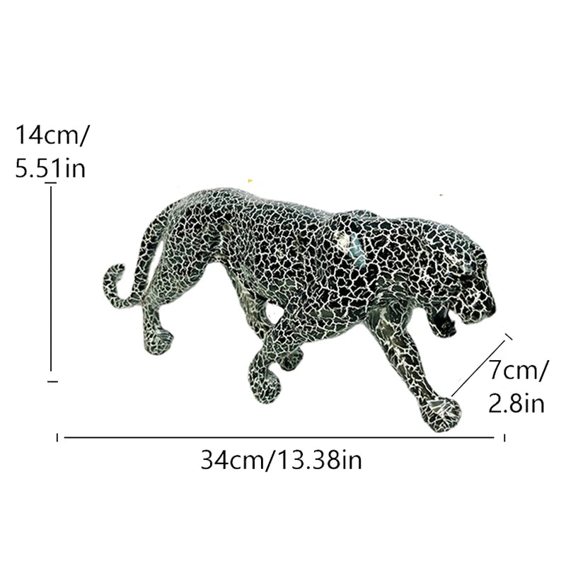 Leopard Resin Figurine – Modern Animal Decor Sculpture, Home & Office Ornament