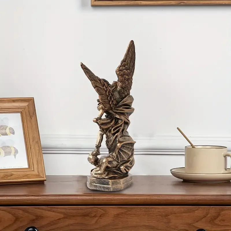 Bronze Winged Figurine – Modern Resin Sculpture for Premium Home Decor