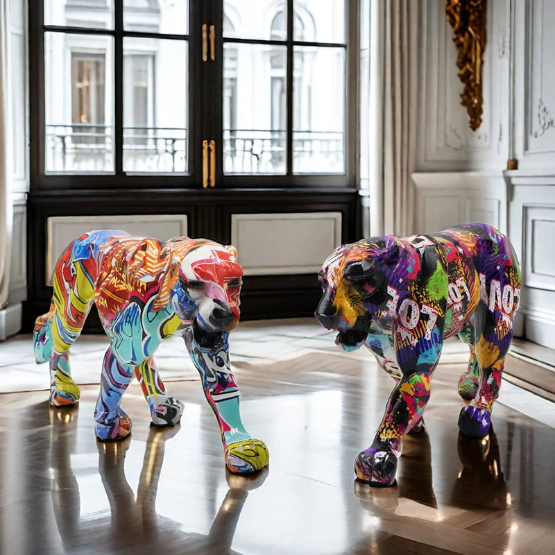 Large Colorful PaSculptures & Figurinesnther Sculpture – Premium Resin Art Object for Modern Interiors