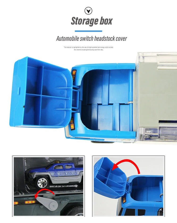 10 In 1 Construction Toys Truck Storage Die-cast Vehicle Transporter Car Set Excavator Dump Truck Digger Backhoe for Kids Gift