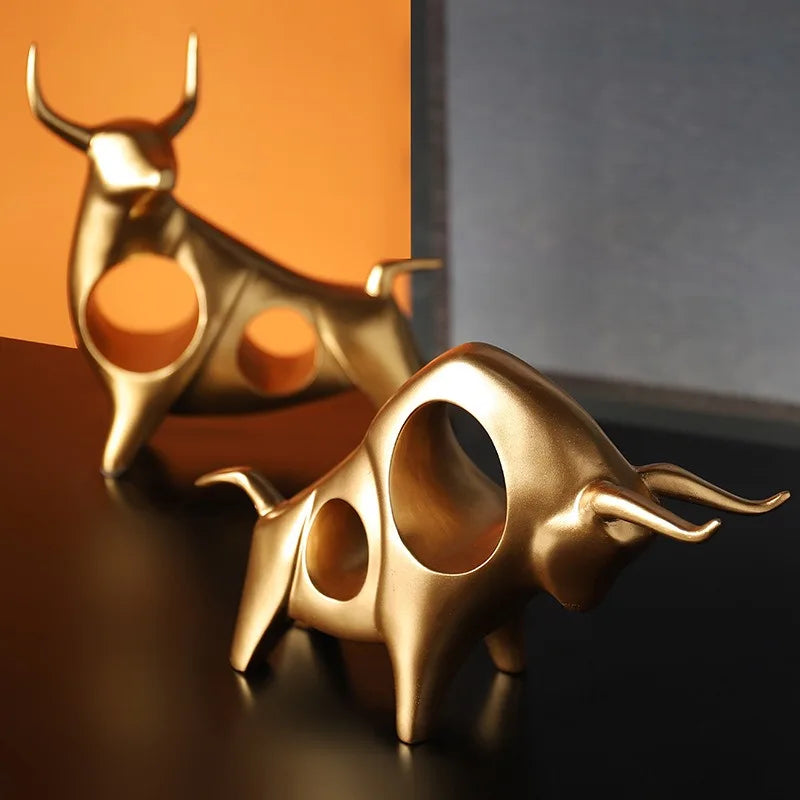UHKA | Matte Bronze Bull Sculpture – Minimal Strength Object