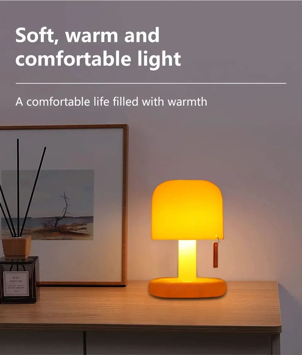 Sunset Night Lamp Mini Desktop Creative USB Rechargeable Mushroom Style Led Night Light for Coffee Bar Home Decor Bedroom