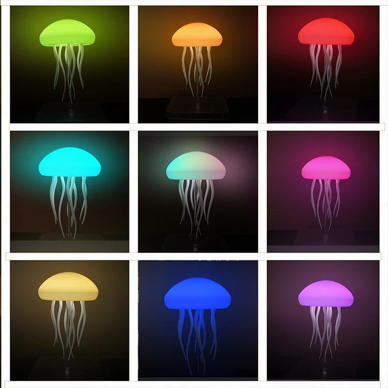 Jellyfish Lamp Remote & Touch Controlled, RGB Gradient Rechargeable Dancing Tentacles Night Light for Home Office Bedside Decor