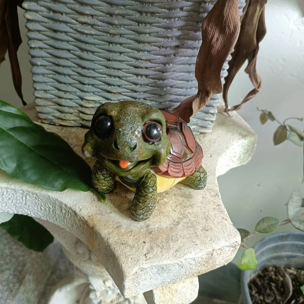 Cute Turtle Resin Figurine – Outdoor Garden Decor, Yard Lawn Ornament, Fish Tank Decoration, Mini Animal Statue