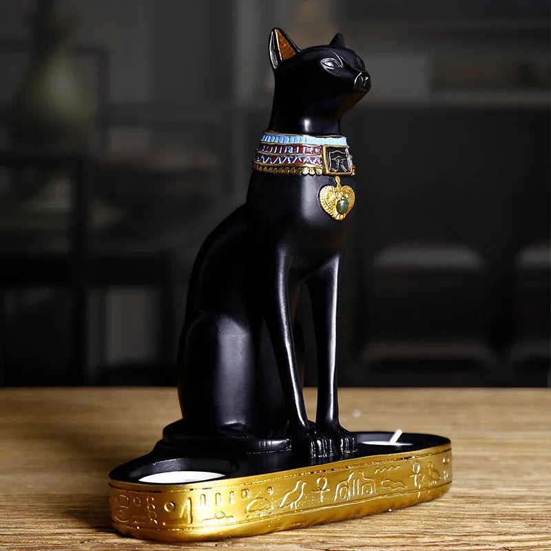 UHKA | Egyptian Cat Candle Holder – Sculptural Candle Object