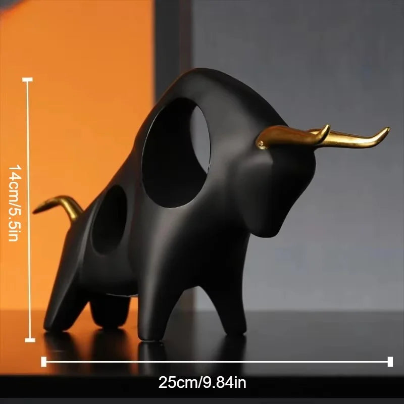 UHKA | Matte Bronze Bull Sculpture – Minimal Strength Object