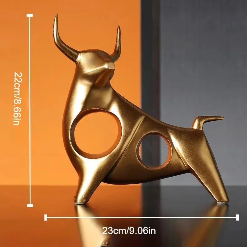 UHKA | Matte Bronze Bull Sculpture – Minimal Strength Object