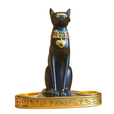 UHKA | Egyptian Cat Candle Holder – Sculptural Candle Object
