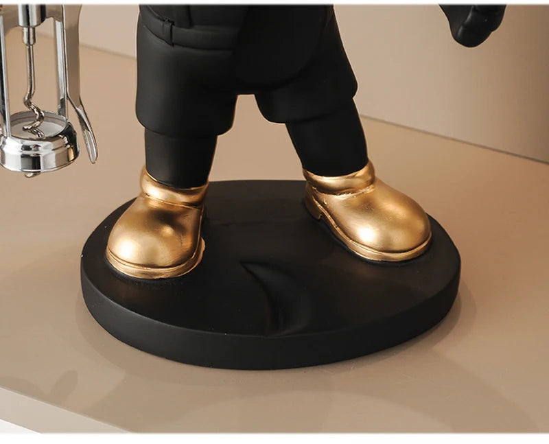 Matte Bulldog Wine Holder Figurine – Modern Resin Animal Ornament for Home Decor