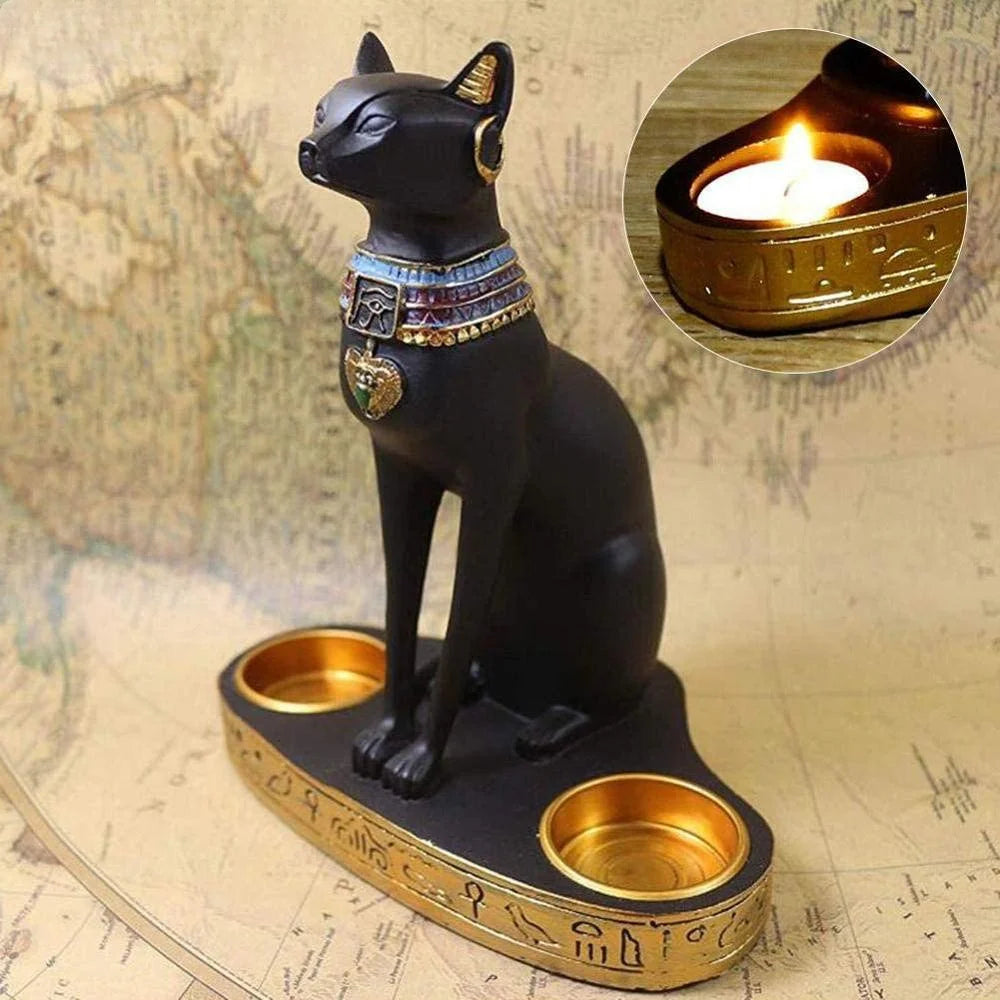 UHKA | Egyptian Cat Candle Holder – Sculptural Candle Object