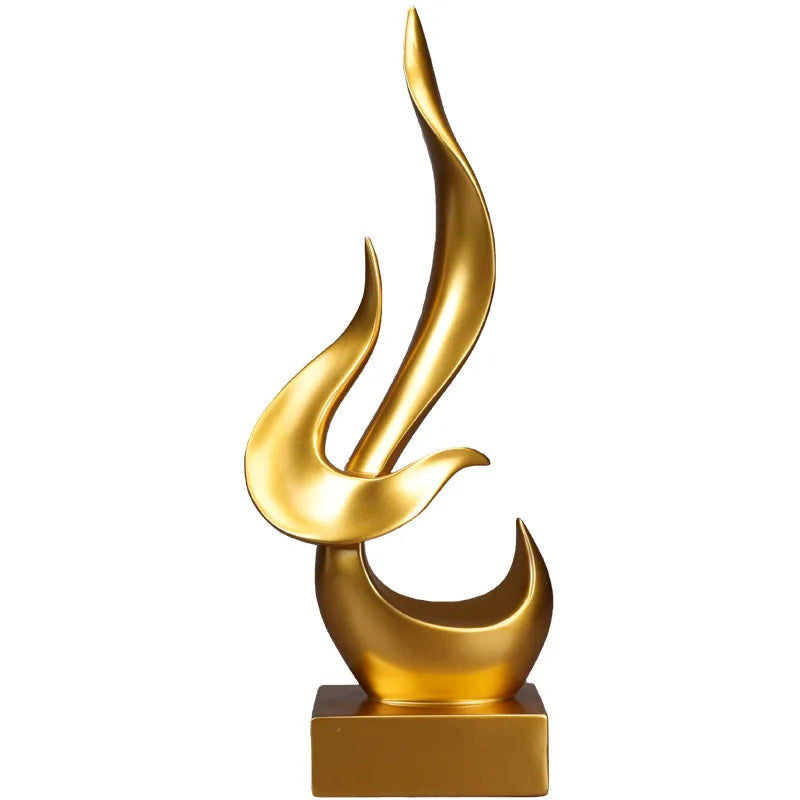 Abstract Flame Bird Sculpture – Modern Resin Home Decor Ornament