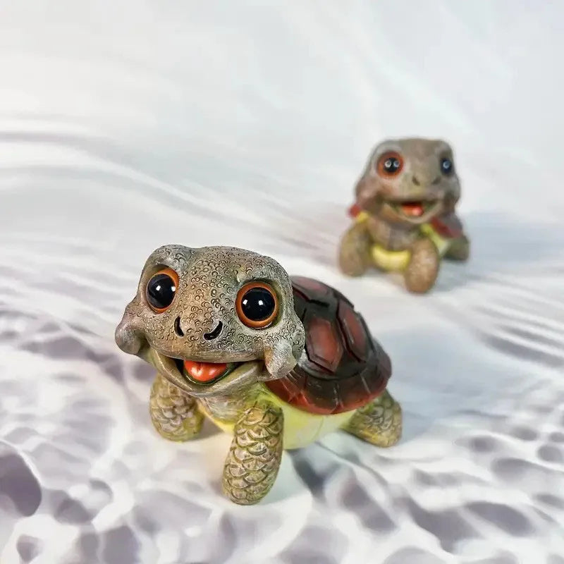 Cute Turtle Resin Figurine – Outdoor Garden Decor, Yard Lawn Ornament, Fish Tank Decoration, Mini Animal Statue
