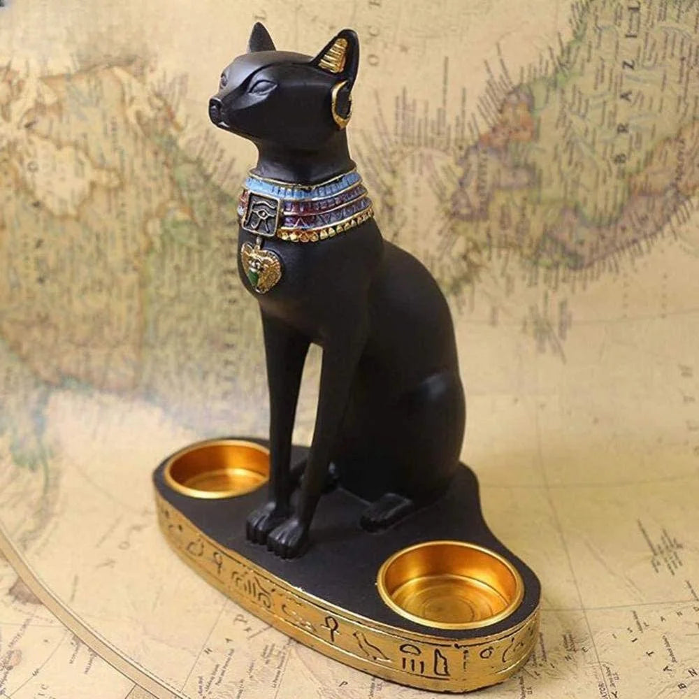 UHKA | Egyptian Cat Candle Holder – Sculptural Candle Object