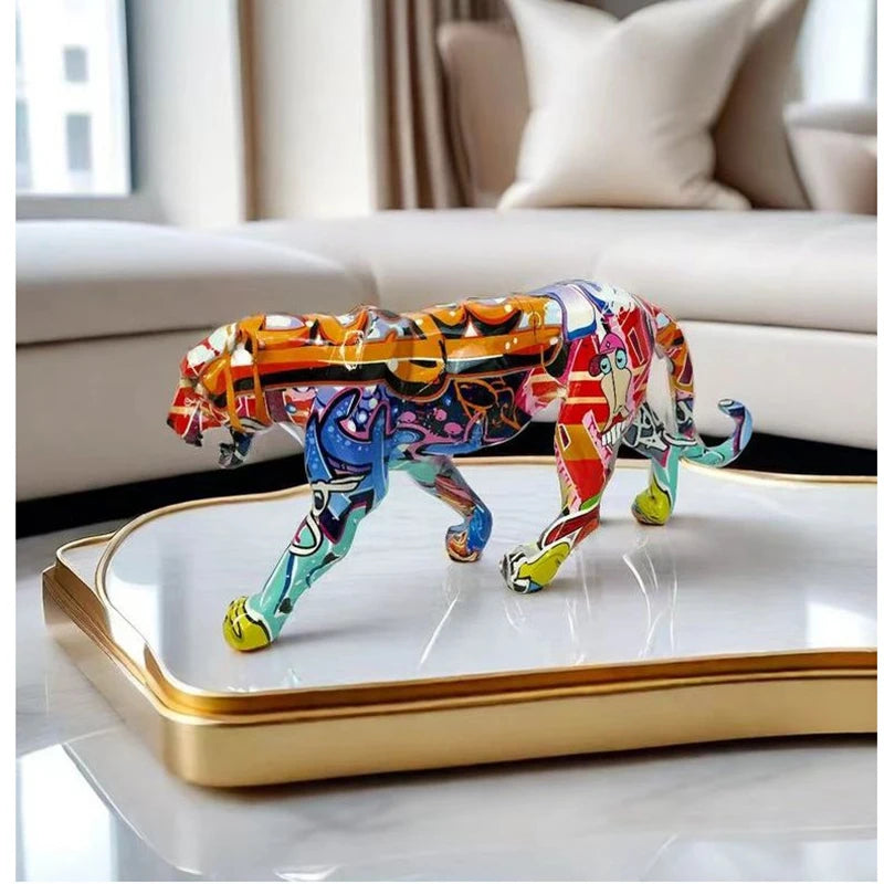 Large Colorful PaSculptures & Figurinesnther Sculpture – Premium Resin Art Object for Modern Interiors