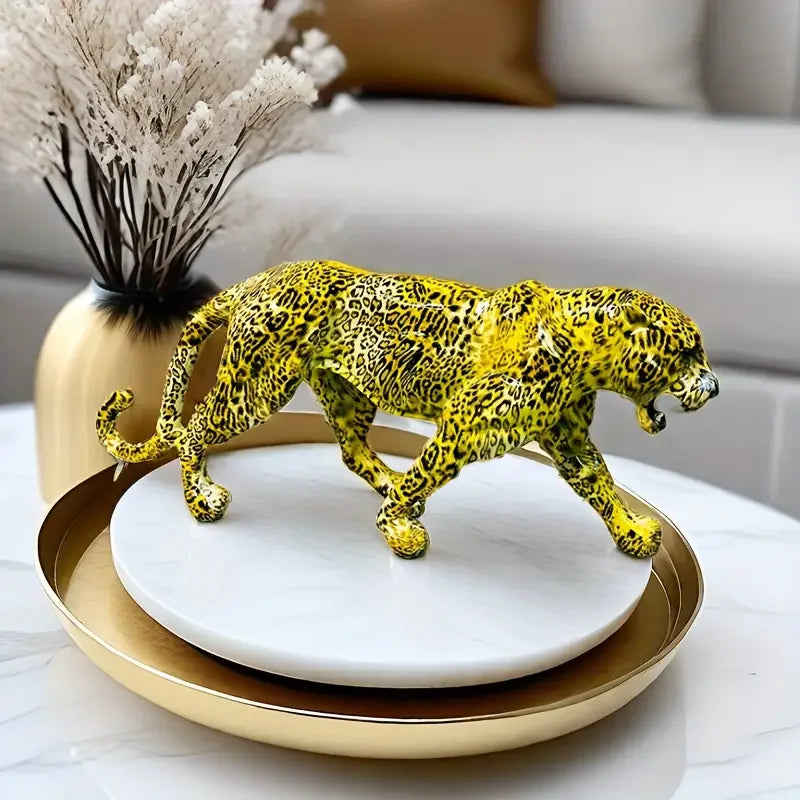 Leopard Resin Figurine – Modern Animal Decor Sculpture, Home & Office Ornament