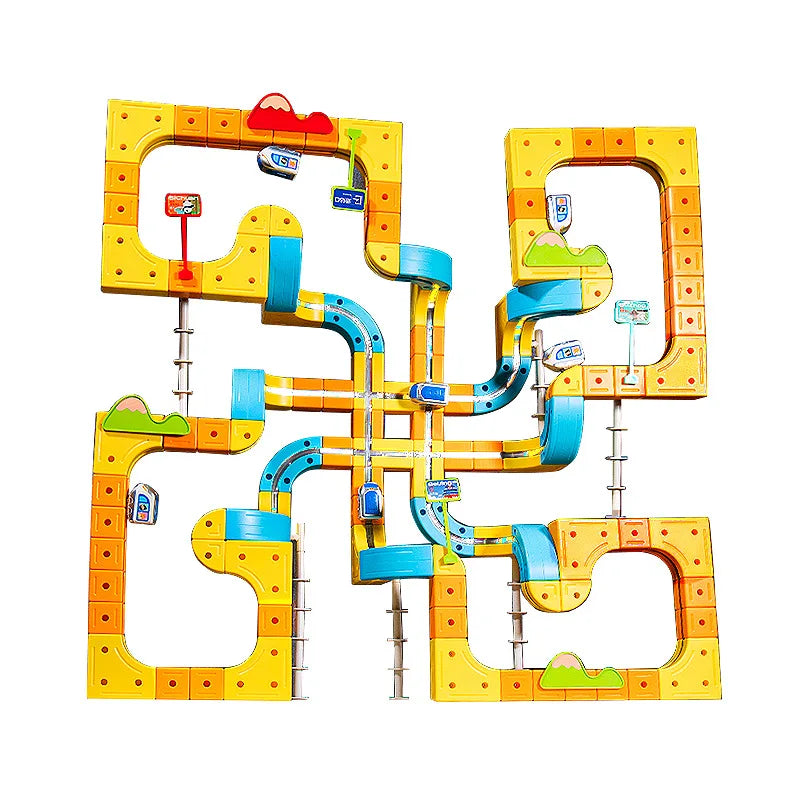 Hot Selling Magnetic Car Stem Racing Car Railtrack Set Montessori Motorized Train & Gravity Maze Toy Educational Gift For Kids