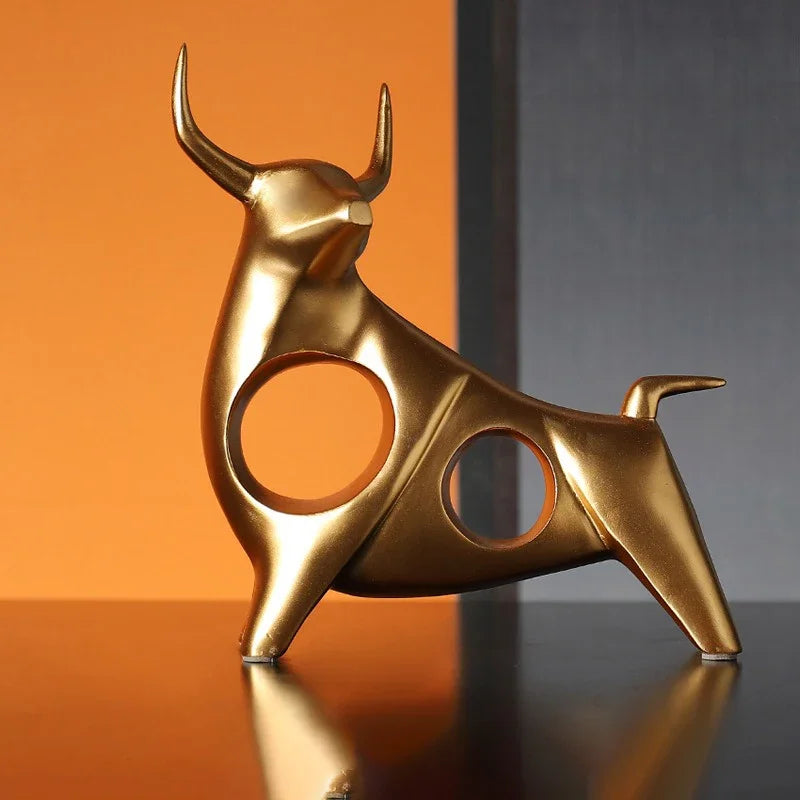 UHKA | Matte Bronze Bull Sculpture – Minimal Strength Object