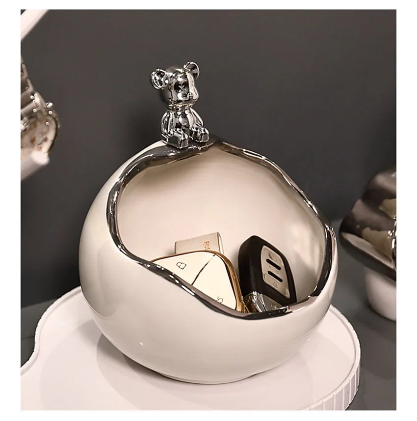 UHKA | Ceramic Bear Storage & Key Holder – Functional Minimal Art Object