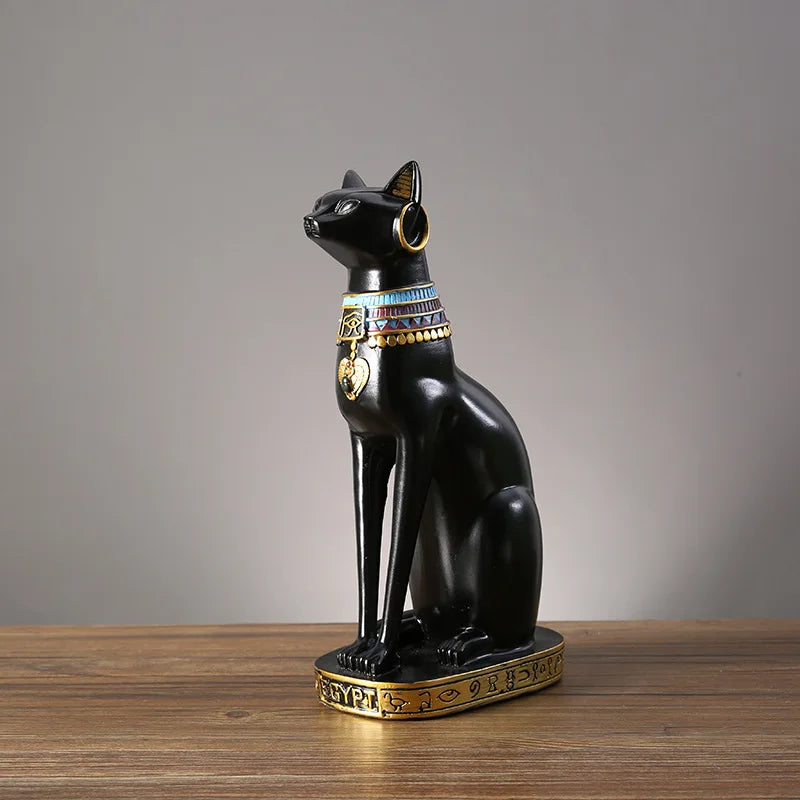 Egyptian Cat Resin Figurine – Modern Home Decor Sculpture, Interior Ornament
