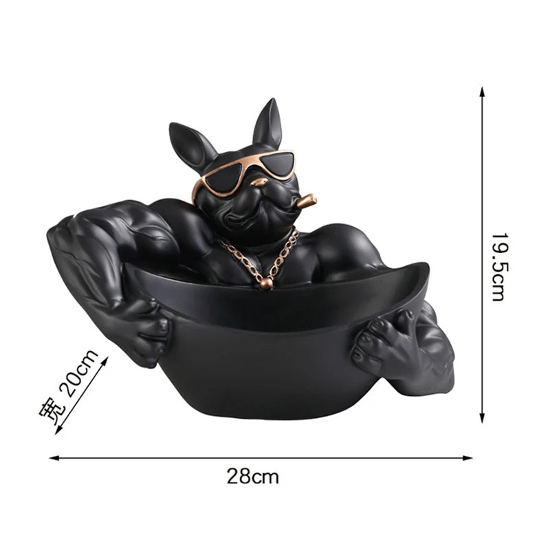 Bulldog Bucket Sculpture – Unique Decorative Figurine for Home & Office Decor