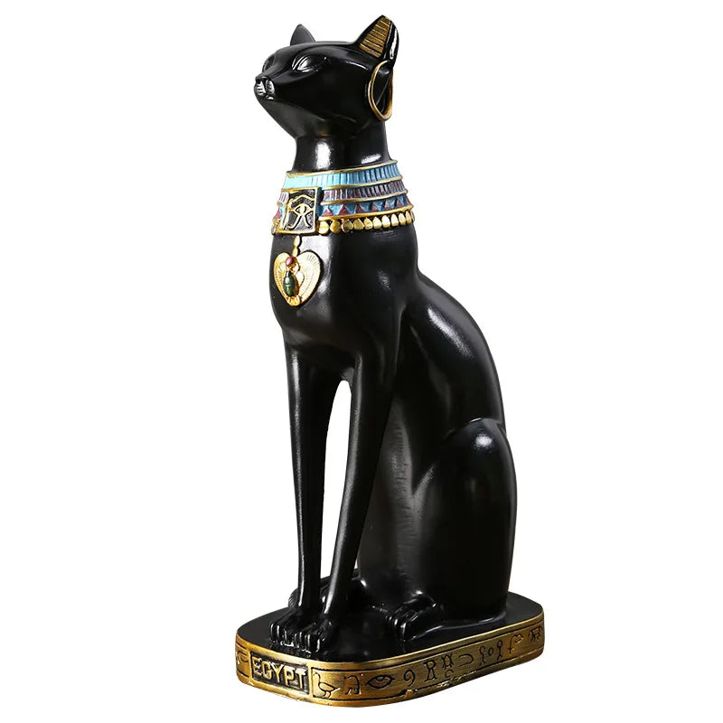 Egyptian Cat Resin Figurine – Modern Home Decor Sculpture, Interior Ornament
