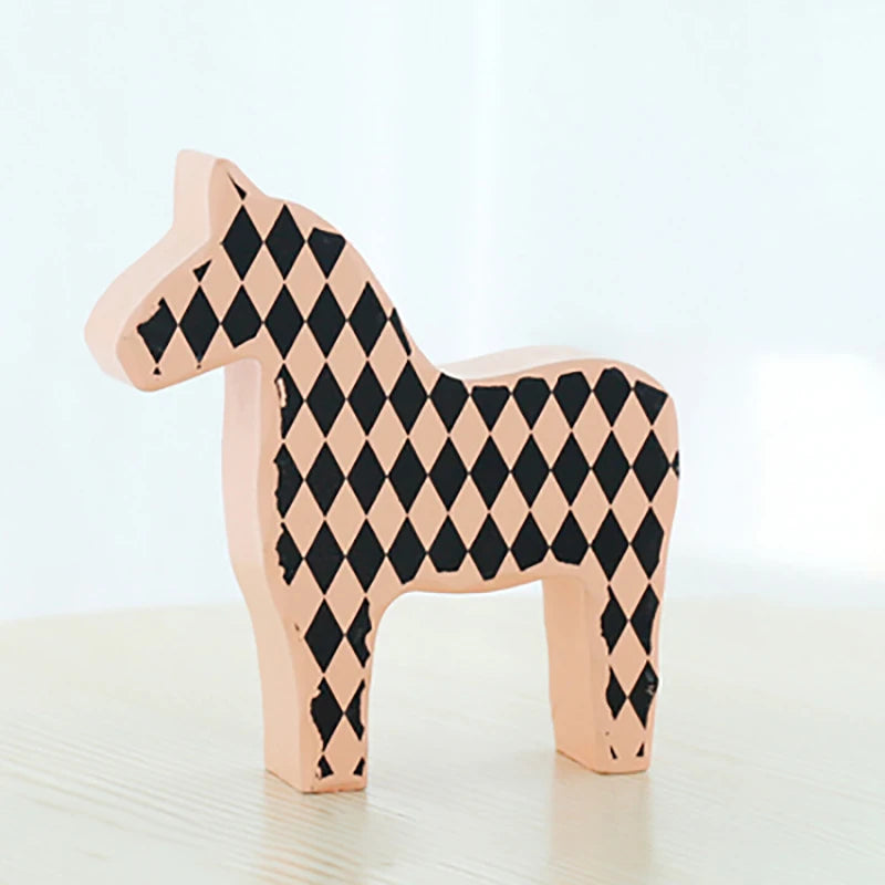 Wooden Horse Sculpture – Rustic Home Decor Statue, Interior Art Ornament