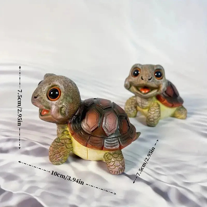 Cute Turtle Resin Figurine – Outdoor Garden Decor, Yard Lawn Ornament, Fish Tank Decoration, Mini Animal Statue